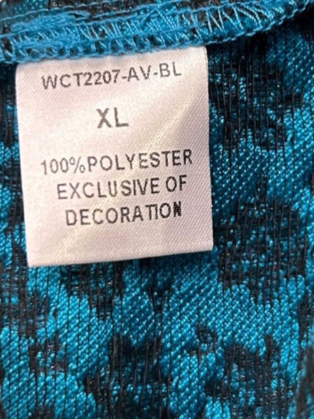 THML Teal Textured Jacquard Puff Sleeve V-Neck Top Women’s Size XL - Picture 10 of 11
